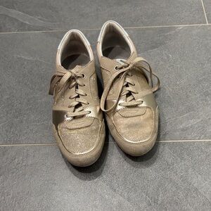 Geox Metallic Gold Sneakers